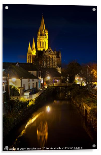 Truro Cathedral by night Acrylic by Daryl Peter Hutchinson