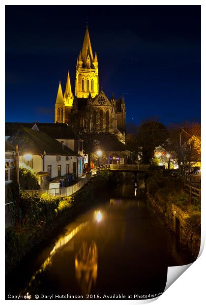Truro Cathedral by night Print by Daryl Peter Hutchinson