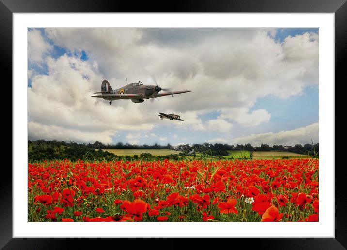 Hurricane Poppy Fly Past Framed Mounted Print by J Biggadike