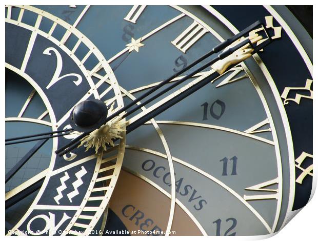Prague - Astronomical Clock Face Print by Philip Openshaw