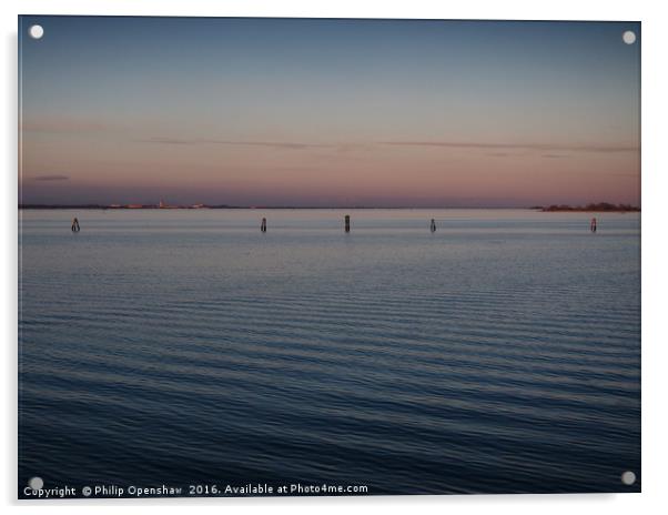 Four Buoys in the Venetian Lagoon Acrylic by Philip Openshaw