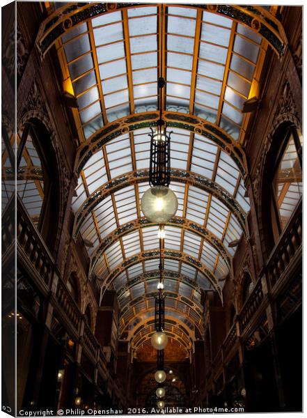 County Arcade Leeds Canvas Print by Philip Openshaw