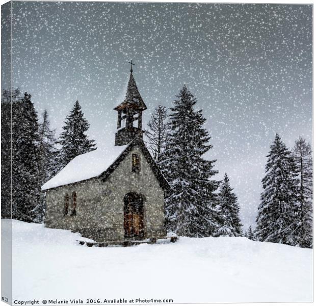Bavarian Winter's Tale Anna Chapel Canvas Print by Melanie Viola