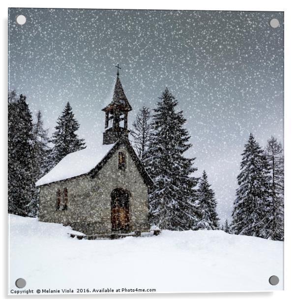 Bavarian Winter's Tale Anna Chapel Acrylic by Melanie Viola