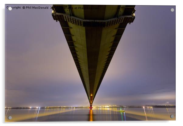 Under the Humber Bridge, Hull Acrylic by Phil MacDonald