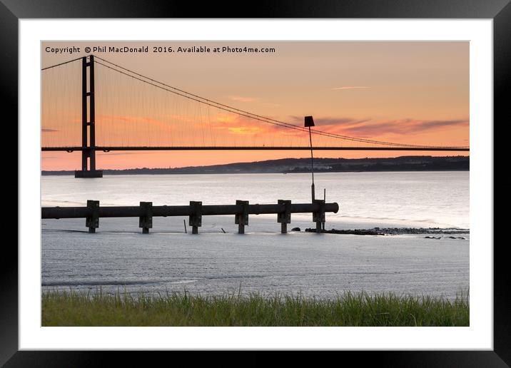Humber Bridge Sunset, Hull Framed Mounted Print by Phil MacDonald
