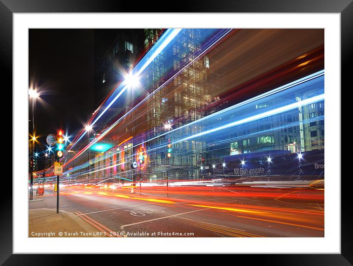 London Rush Hour Framed Mounted Print by Sarah Toon LRPS