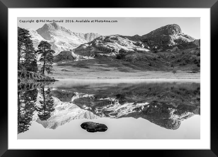 Blea Tarn, Lake District (B&W) Framed Mounted Print by Phil MacDonald
