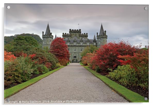 Inveraray Castle in Autumn Acrylic by Maria Gaellman