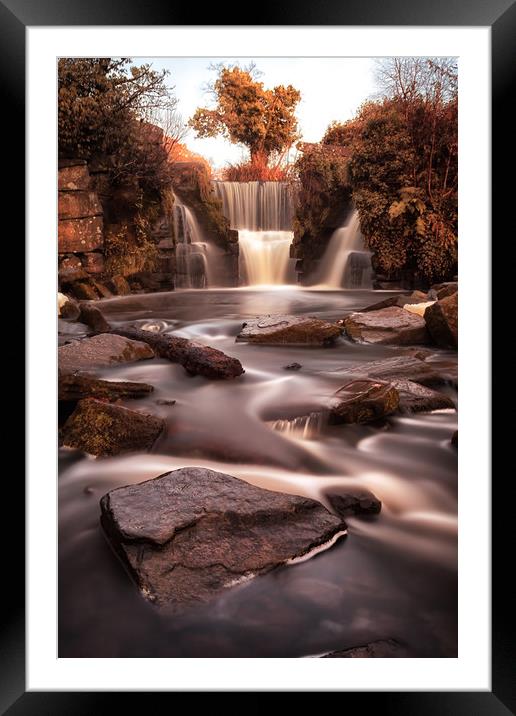 Penllergare waterfalls Framed Mounted Print by Leighton Collins