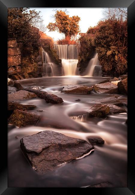 Penllergare waterfalls Framed Print by Leighton Collins