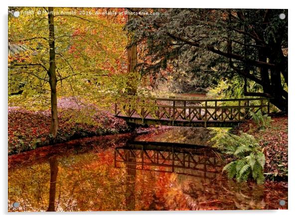 Autumn Reflections in the Stream Acrylic by Martyn Arnold