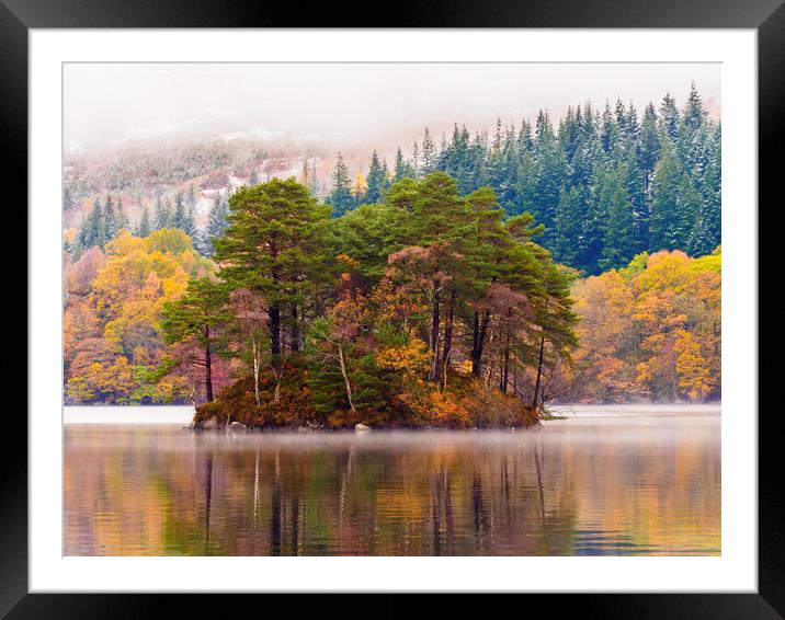 Loch Katrine autumnal scene. Framed Mounted Print by Tommy Dickson