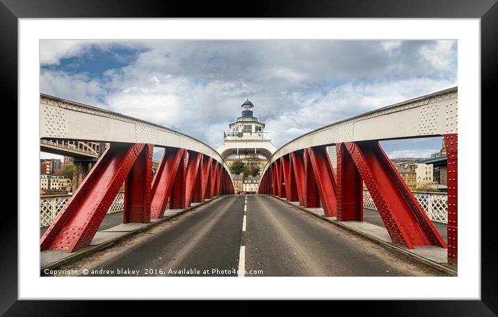 The Iconic Newcastle Swing Bridge Framed Mounted Print by andrew blakey