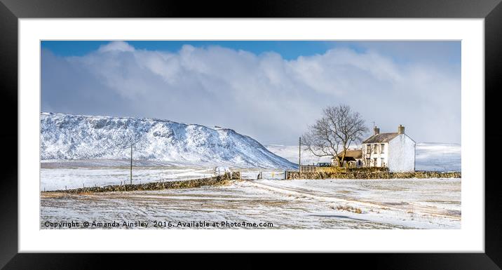 Snow at Forest-in-Teesdale Framed Mounted Print by AMANDA AINSLEY