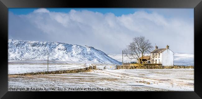 Snow at Forest-in-Teesdale Framed Print by AMANDA AINSLEY