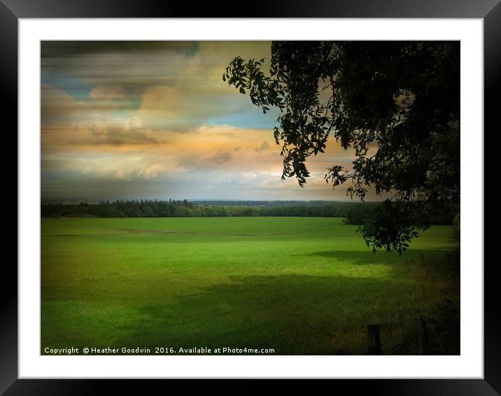 Long Field. Framed Mounted Print by Heather Goodwin