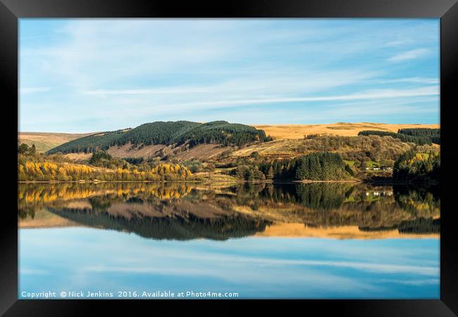 Reflections Pontsticill Reservoir Brecon Beacons  Framed Print by Nick Jenkins