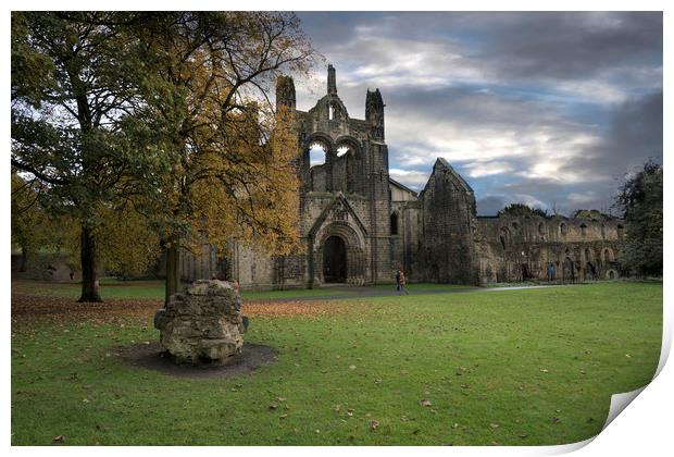 The Abbey Ruins Print by Irene Burdell