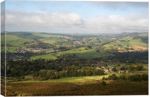 Derwent Valley View Canvas Print by Simon Annable