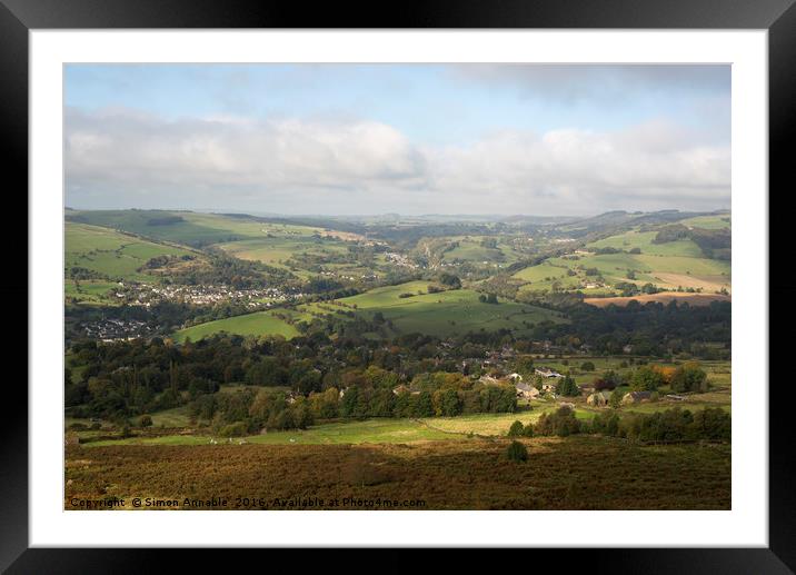 Derwent Valley View Framed Mounted Print by Simon Annable