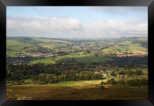 Derwent Valley View Framed Print by Simon Annable