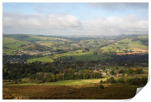 Derwent Valley View Print by Simon Annable