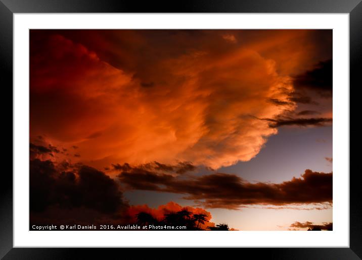 Fires in the sky Framed Mounted Print by Karl Daniels