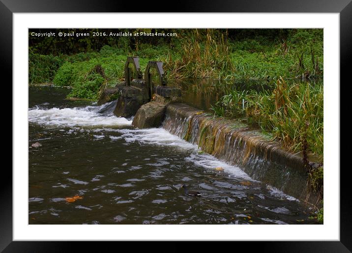 Overflowing weir Framed Mounted Print by paul green
