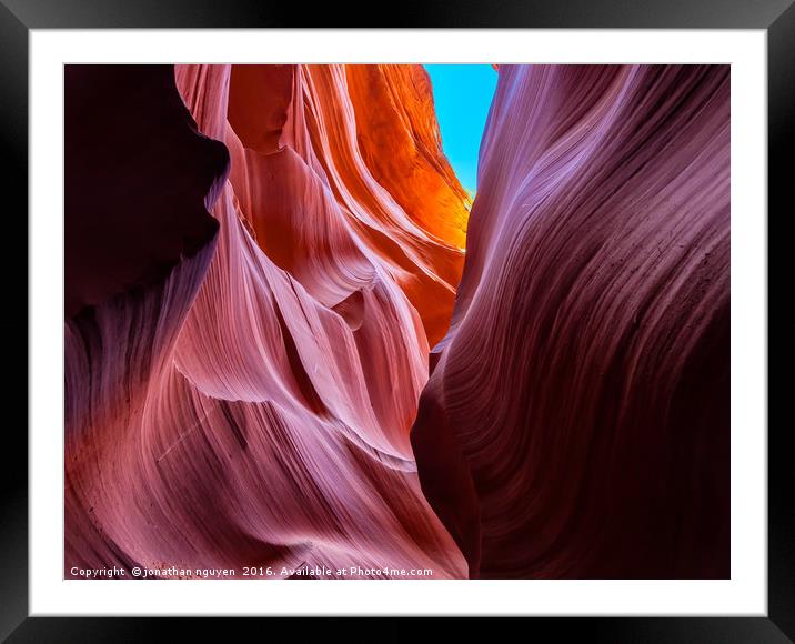 Light Through The Canyon   Framed Mounted Print by jonathan nguyen