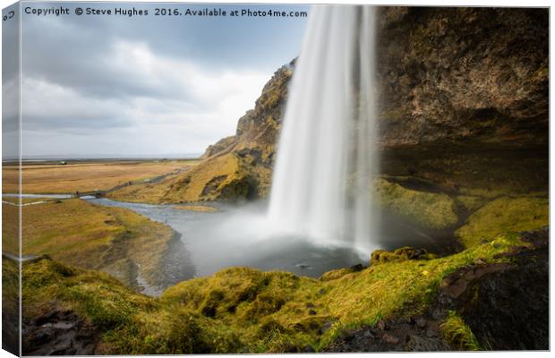 Seljalandsfoss waterfalls in South Iceland Canvas Print by Steve Hughes