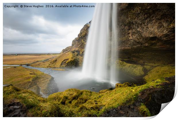 Seljalandsfoss waterfalls in South Iceland Print by Steve Hughes