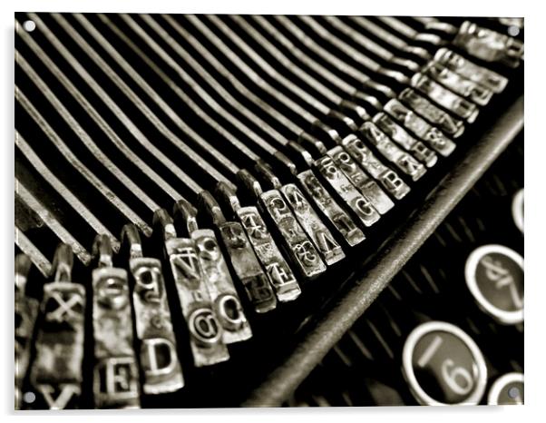typewriter in monotone Acrylic by Heather Newton