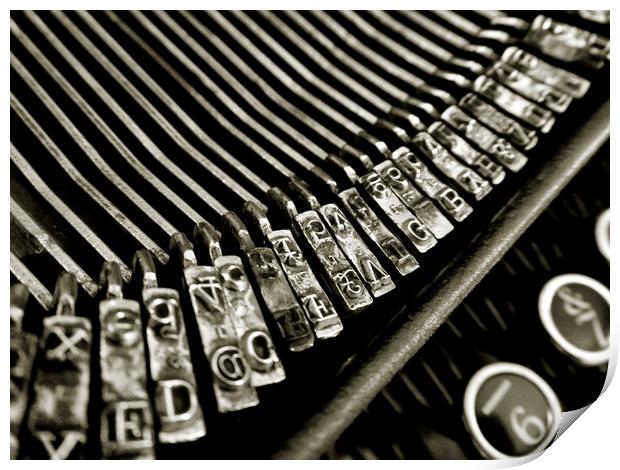 typewriter in monotone Print by Heather Newton