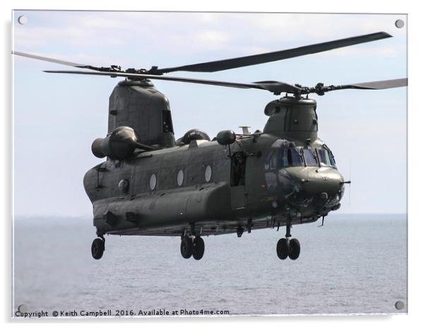 RAF Chinook up close Acrylic by Keith Campbell