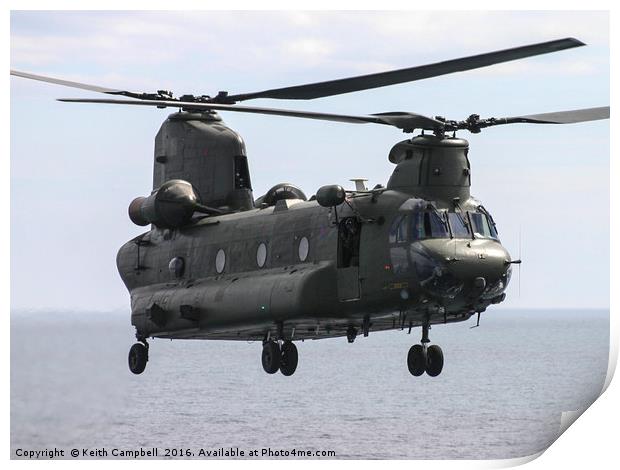 RAF Chinook up close Print by Keith Campbell