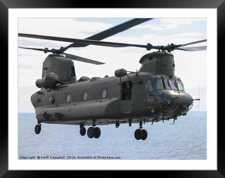 RAF Chinook up close and personal Framed Mounted Print by Keith Campbell