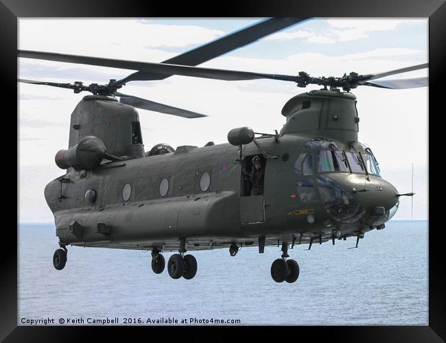 RAF Chinook up close and personal Framed Print by Keith Campbell