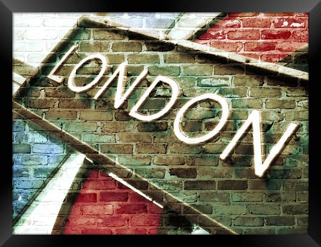 London - abstract on bricks Framed Print by Heather Newton