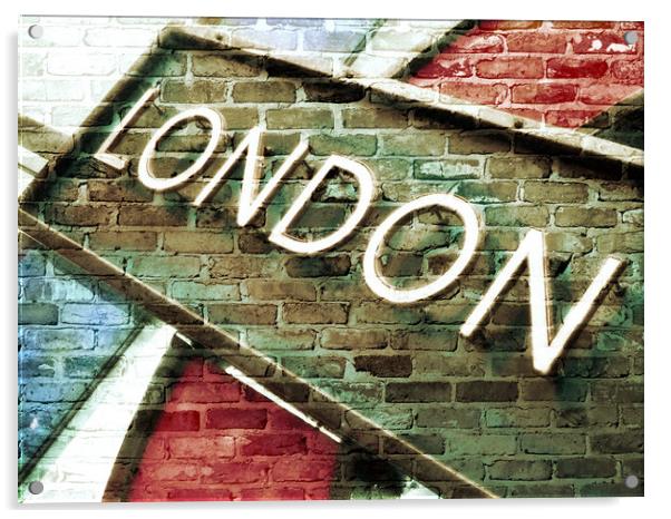 London - abstract on bricks Acrylic by Heather Newton