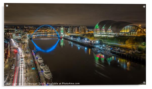 River Tyne City Marina Acrylic by Colin Morgan