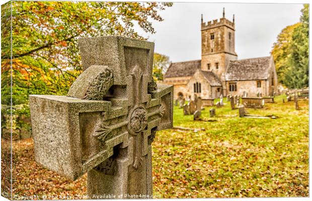 St Eadburgha`s church & graveyard  Canvas Print by Phil Reay