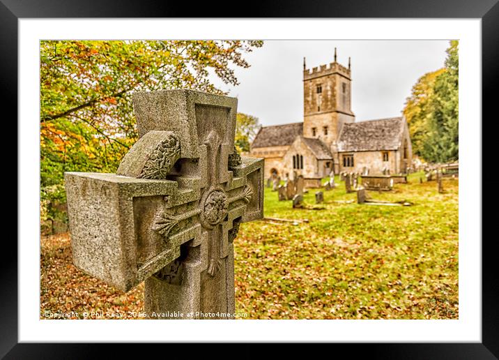 St Eadburgha`s church & graveyard  Framed Mounted Print by Phil Reay