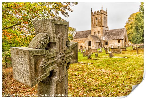 St Eadburgha`s church & graveyard  Print by Phil Reay