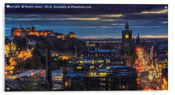 Evening comes to Edinburgh Acrylic by K7 Photography