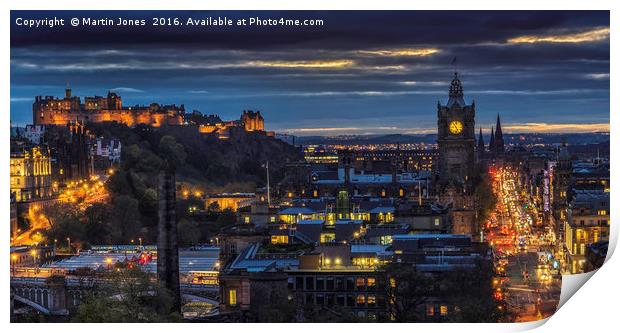 Evening comes to Edinburgh Print by K7 Photography