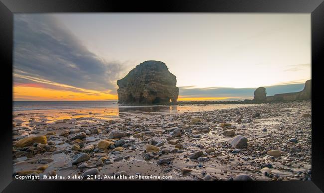 Marsden Sunrise Framed Print by andrew blakey