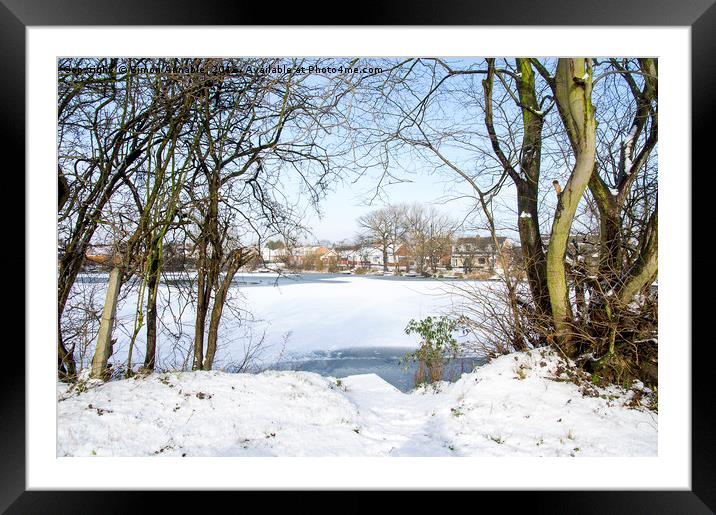 Winter Lake Framed Mounted Print by Simon Annable