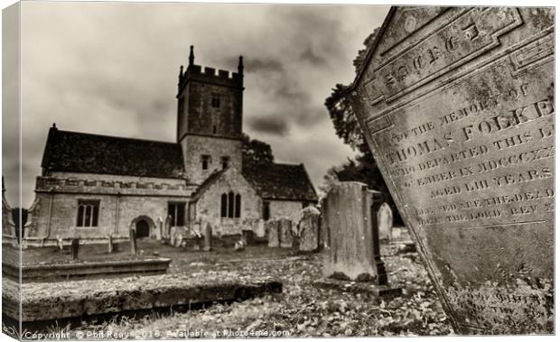St Eadburgha`s church & graveyard  Canvas Print by Phil Reay