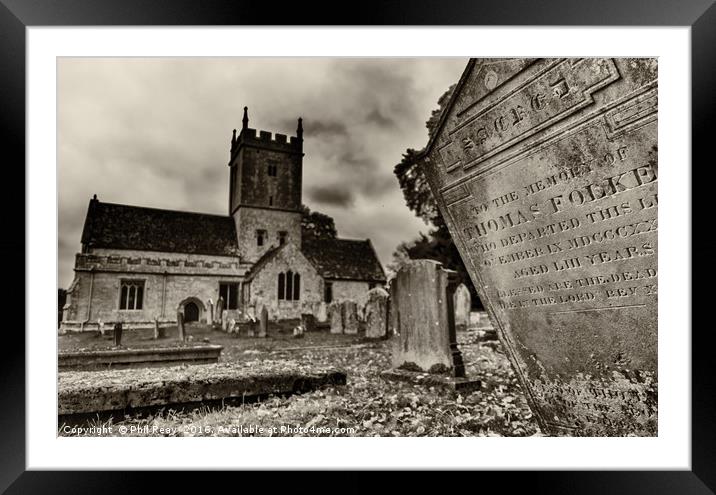 St Eadburgha`s church & graveyard  Framed Mounted Print by Phil Reay